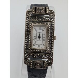 Vintage Vienna Women‎ Watch 23mm Silver Marcasite Art Deco Case- New Battery